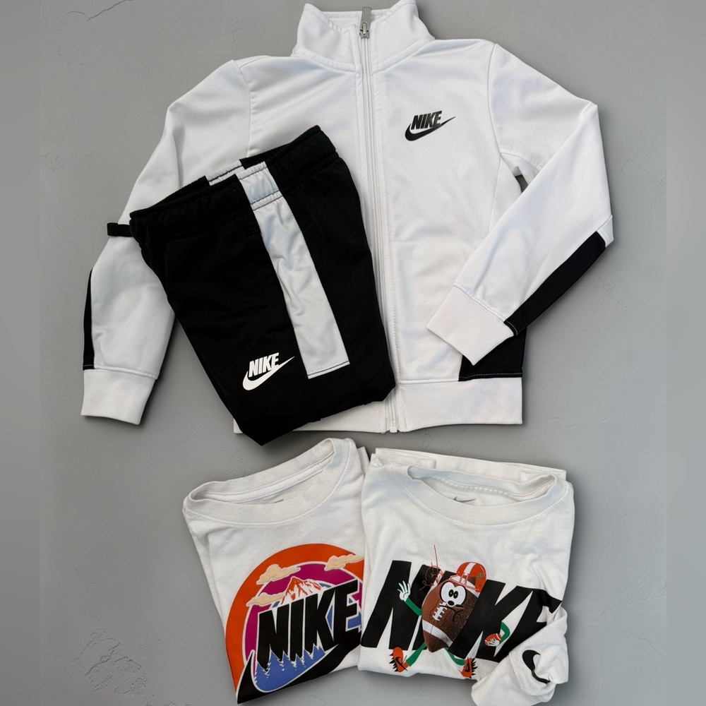 Nike Kids 4T White and Black Track Suit- Zip Front - Picture 3 of 7